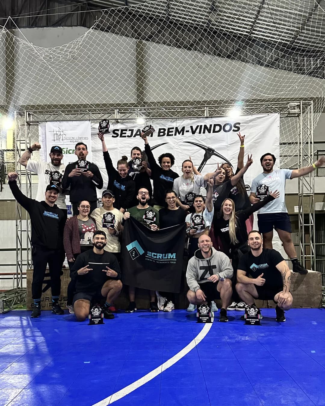 Equipe da Scrum em um evento esportivo