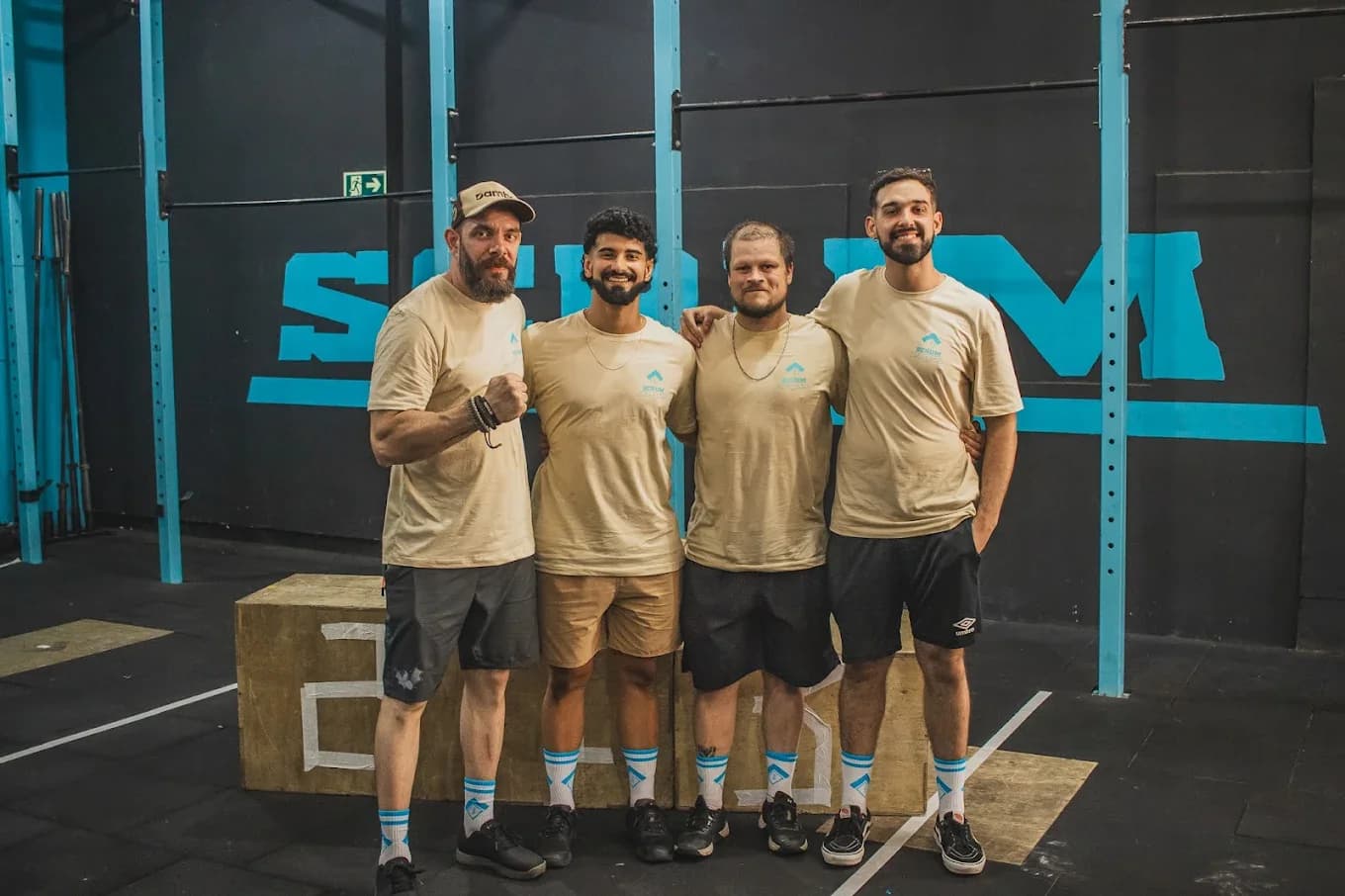 Equipe de coaches da Scrum no box em Santa Maria